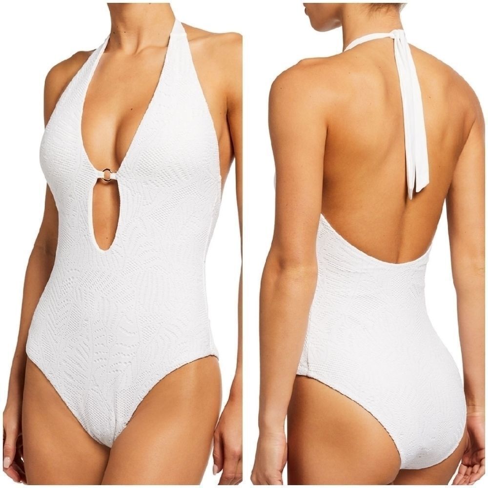 Letarte Laguna white Plunge women's extra small swimsuit